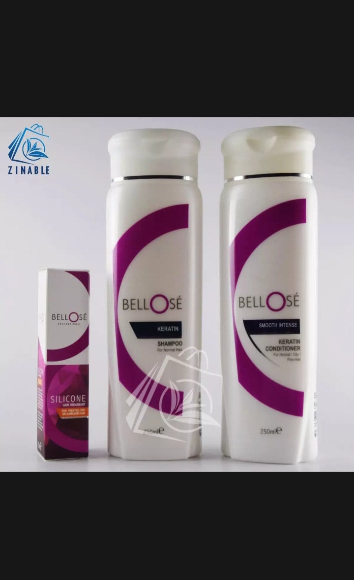 Bellose keratin shampoo smooth intense conditioner and silicon hair treatment Abd goods